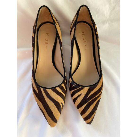 M. Gemi Dolcetto Zebra Tiger Striped Calf Hair Block Heels, 37 (US 7) - Picture 4 of 7